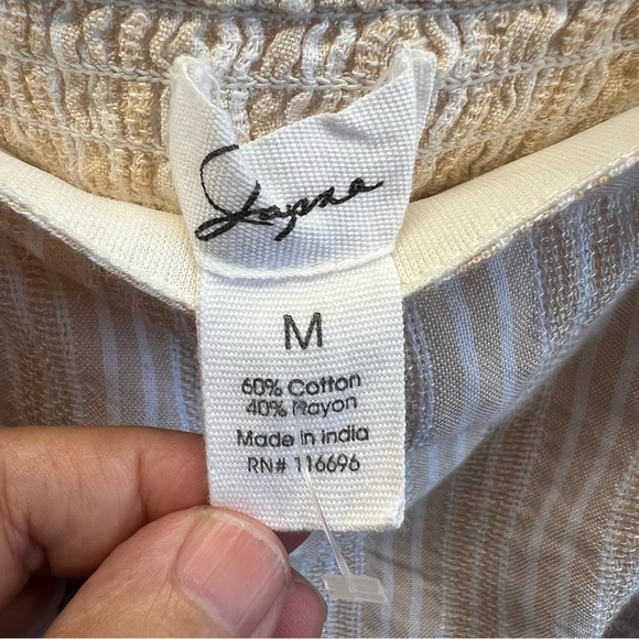 Japna Tank Top Women's Medium Natural Color Cropped Sleeveless Smocked Boho - Picture 4 of 4